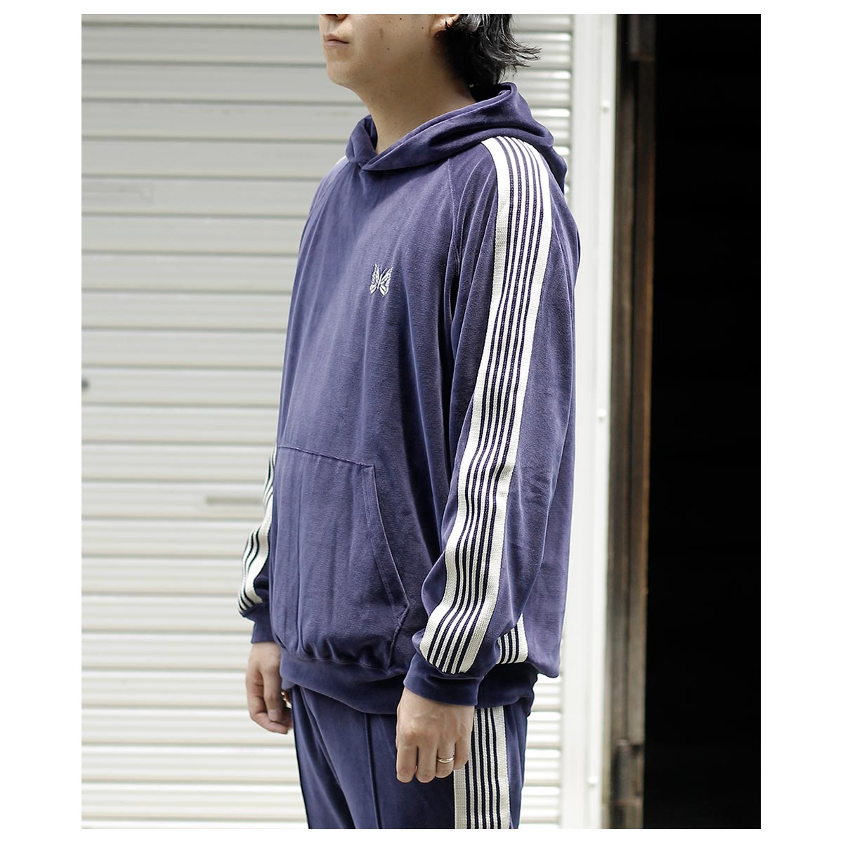 �ˡ��ɥ륺 NEEDLES   �٥��� �ȥ�å� �ա��ǥ��� Track Hoody - C/PE Velour (RW324)
