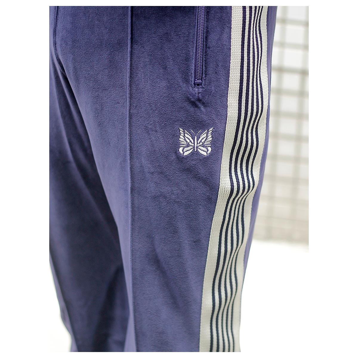 【N2】美品Needlesニードルズ ブーツカットトラックパンツベロアL N2】美品Needlesニードルズ ブーツカットトラックパンツベロアL