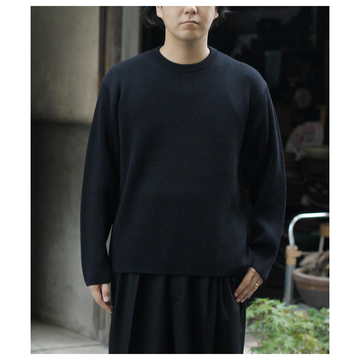 Хȥʡ BATONER å  롼ͥå SOLID WOOL RIB CREW NECK (BN-25FM-042)