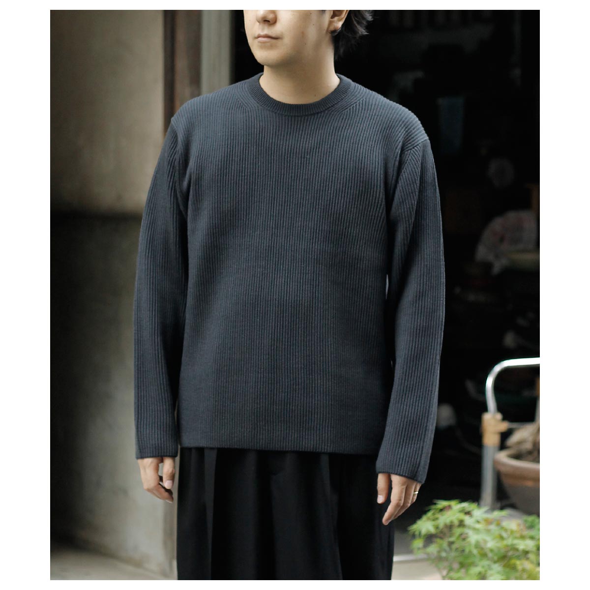 Хȥʡ BATONER å  롼ͥå SOLID WOOL RIB CREW NECK (BN-25FM-042)