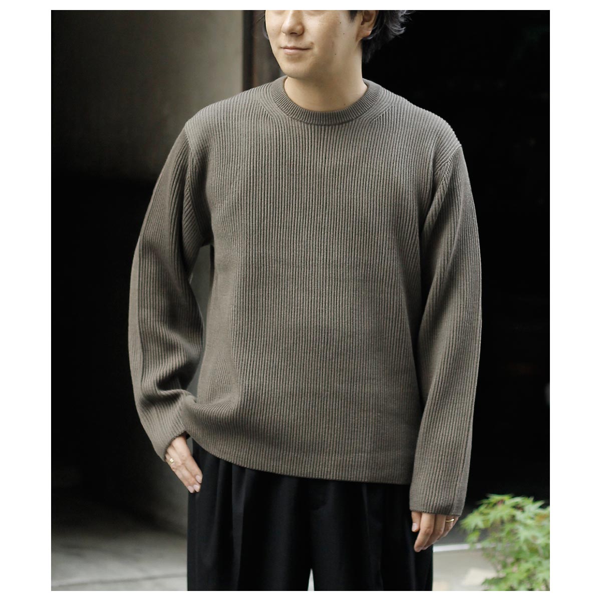 Хȥʡ BATONER å  롼ͥå SOLID WOOL RIB CREW NECK (BN-25FM-042)