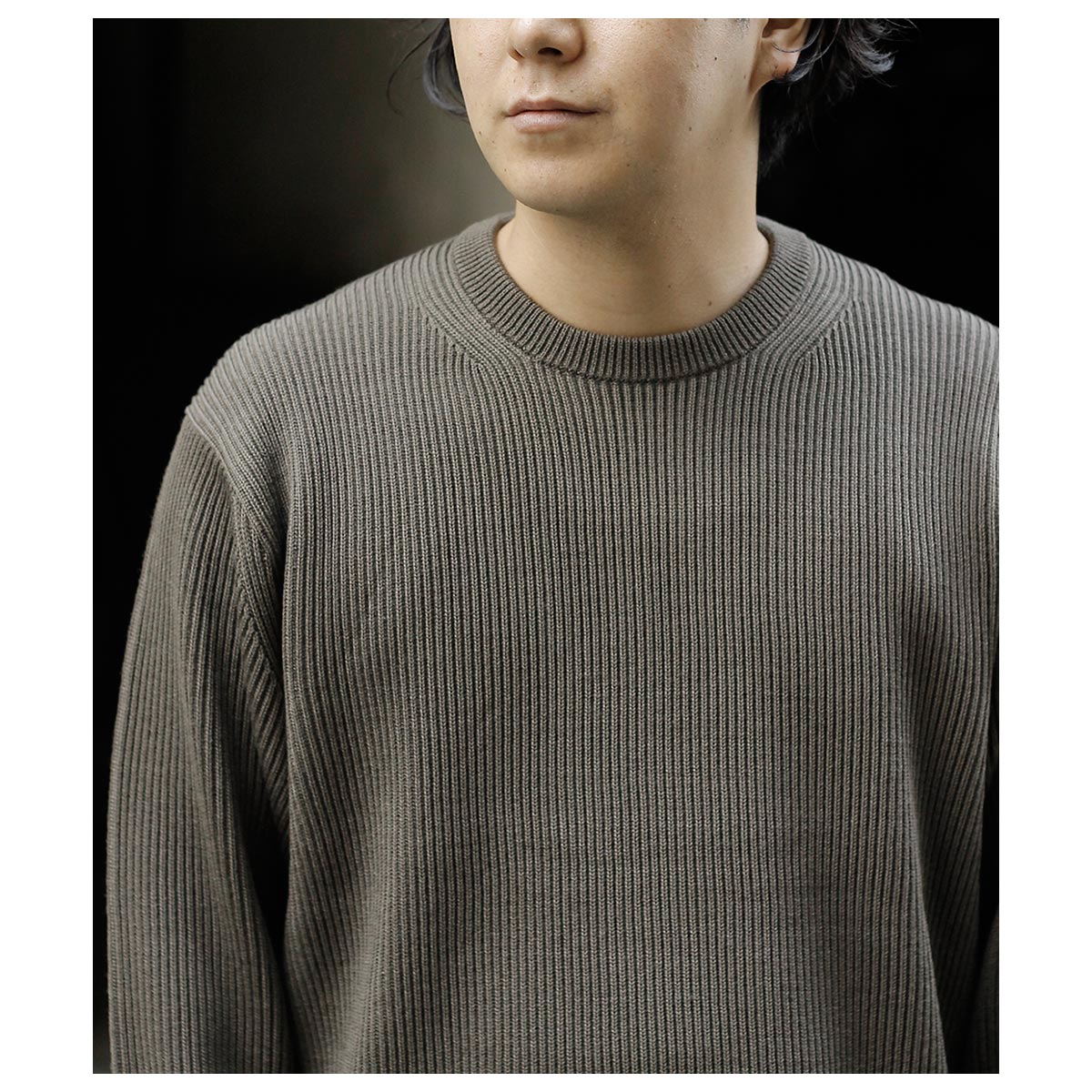 Хȥʡ BATONER å  롼ͥå SOLID WOOL RIB CREW NECK (BN-25FM-042)