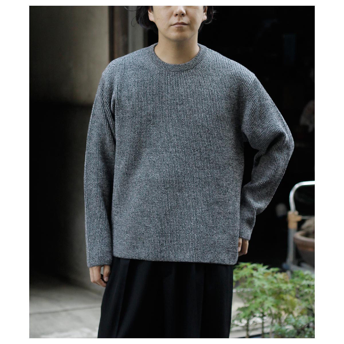 Хȥʡ BATONER å  롼ͥå SOLID WOOL RIB CREW NECK (BN-25FM-042)