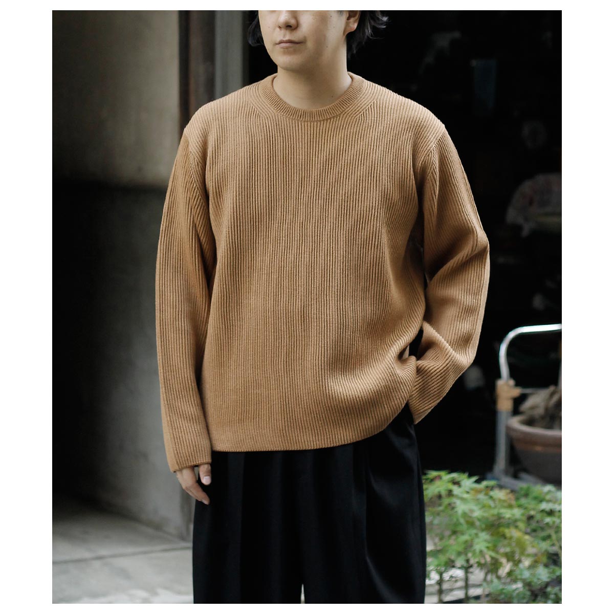 Хȥʡ BATONER å  롼ͥå SOLID WOOL RIB CREW NECK (BN-25FM-042)