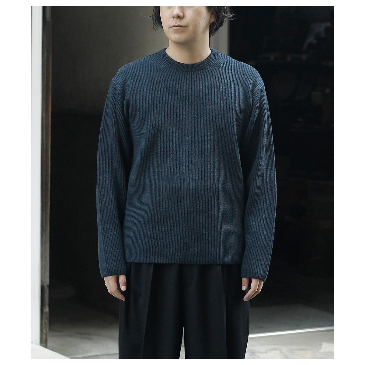 Хȥʡ BATONER å  롼ͥå SOLID WOOL RIB CREW NECK (BN-25FM-042)