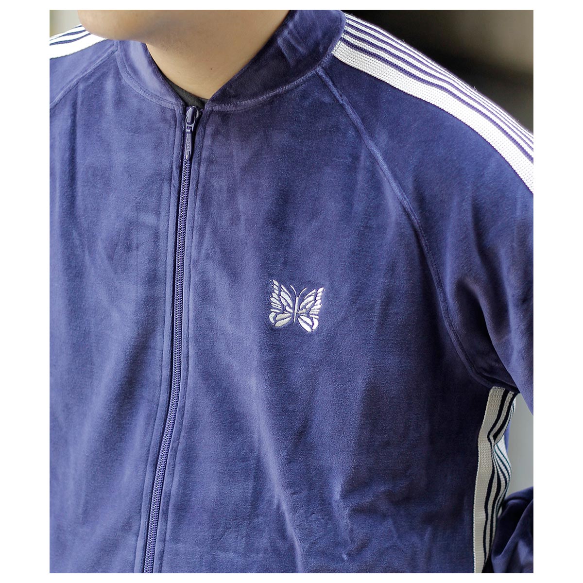 50%OFF ������ �ˡ��ɥ륺 NEEDLES   �٥��� ��֥��顼 �ȥ�å� ���㥱�å� Rib Collar Track Jacket - C/PE Velour (RW323)
