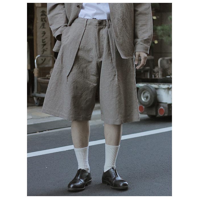 ΥΥå NONNOTTE ɥ졼ԥ 磻ɥ硼 A ȥå åȥ ͥ Draping Wide Shorts Type AGeometric Cotton Linen (N-24S-022)