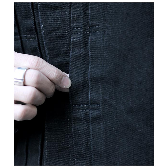 �������� 1000S ����ӥ��֥� �ץ꡼�ĥǥ˥ॸ�㥱�å� INVISIBLE PLEATED DENIM JACKET (TH-059)