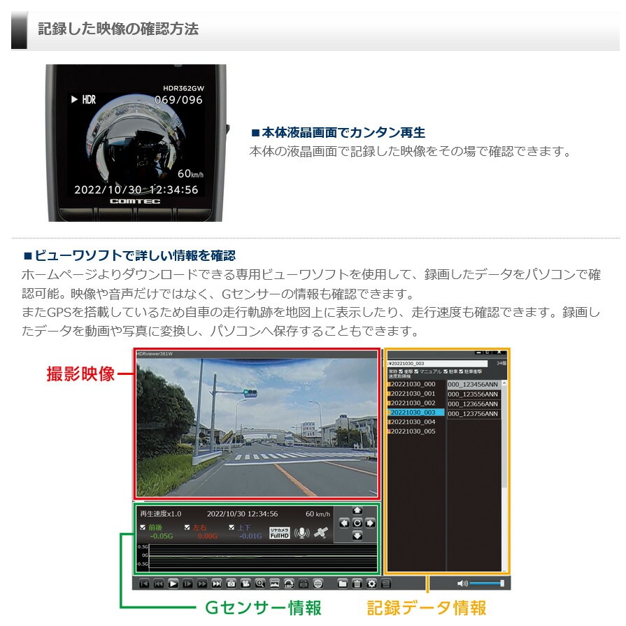 HDR362GW+CDOP-01P COMTECコムテック 前後左右360度+後方 2 HDR362GW+CDOP-01P COMTECコムテック 前後左右360度+後方 2