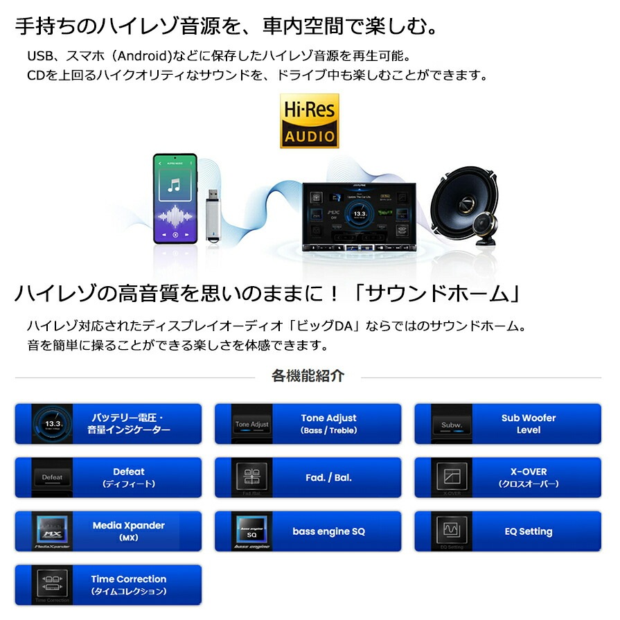 DAF11Z アルパイン 11型フローティング ビッグDA apple CarPlay