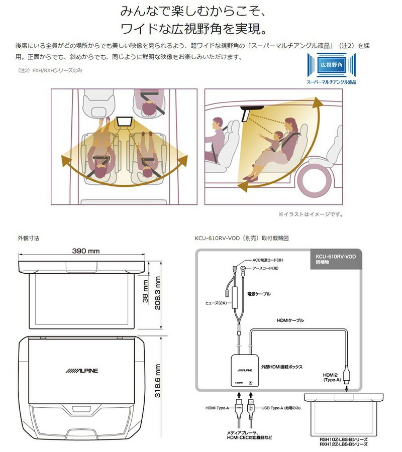 RXH12Z-LBS-B ALPINE アルパイン 12.8型WXGA クリアサウンドリア