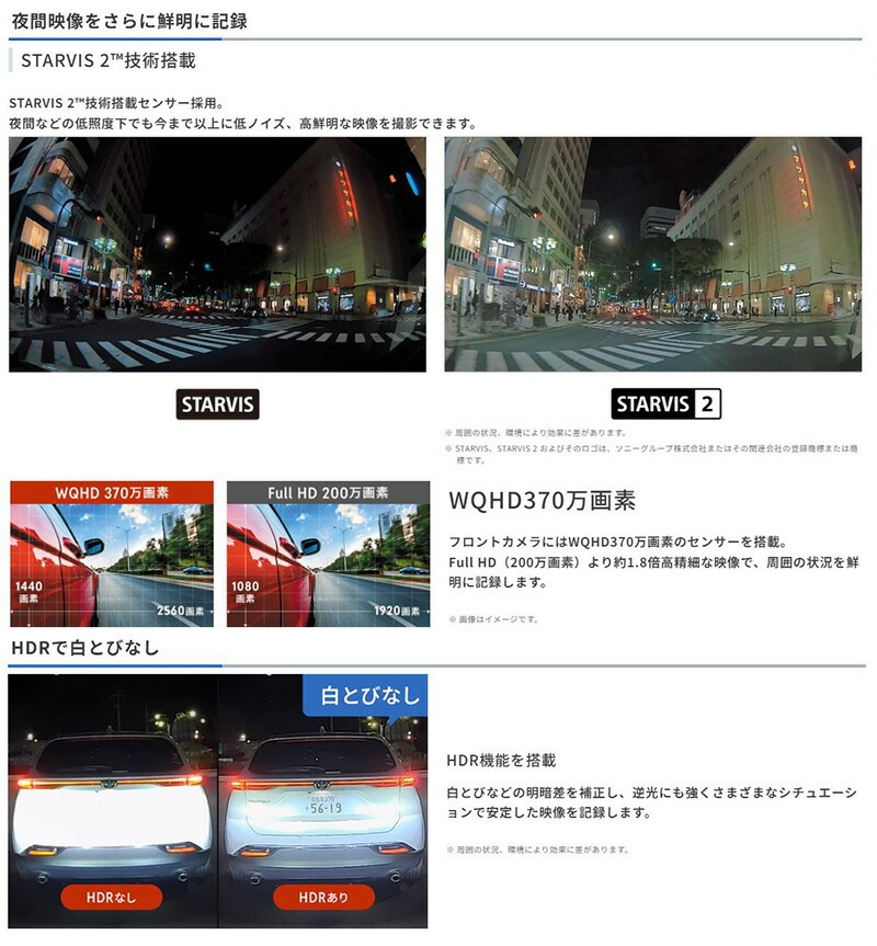 ZDR065 COMTEC コムテック 370万画素前後2カメラドライブレコーダー