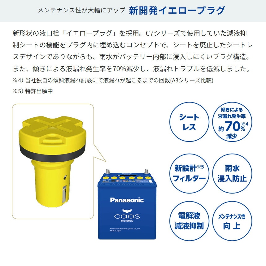 パナソニック　カオス100D23L/C8 Panasonic caos C8 楽天市場】カオス バッテリー N-80B24L/C8【ブルーバッテリー