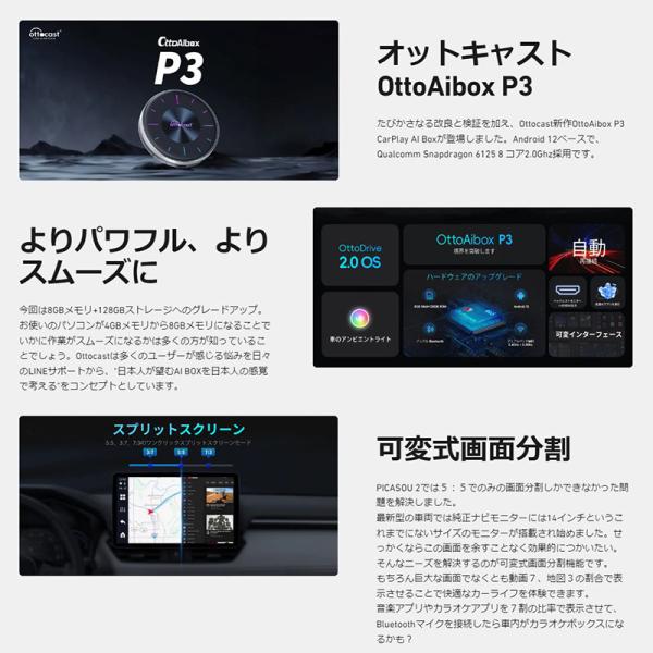 【未開封・未使用・新品】 オットキャスト P3 ピカソウ3 OTTOCAST PICASOU3 P3 carplay ai box未開封