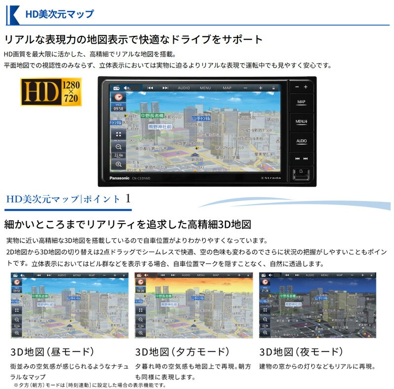 CN-CE01WDA Panasonic パナソニック Strada ストラーダ 7V型HD液晶
