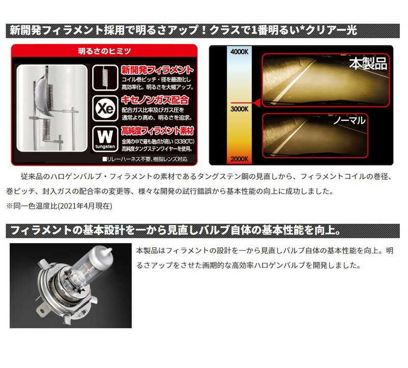 32L4 IPF H4ハロゲンヘッドライトバルブ スーパーロービームX8 3200K
