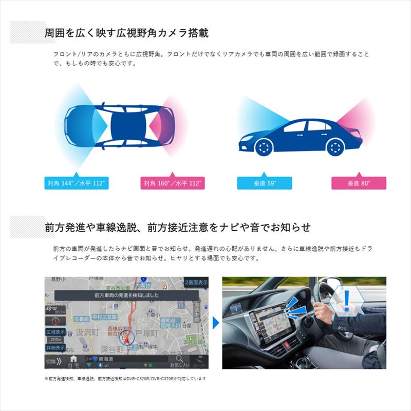 DVR-C320R＋KCE-250IV アルパイン フルHD200万画素 前後2カメラ