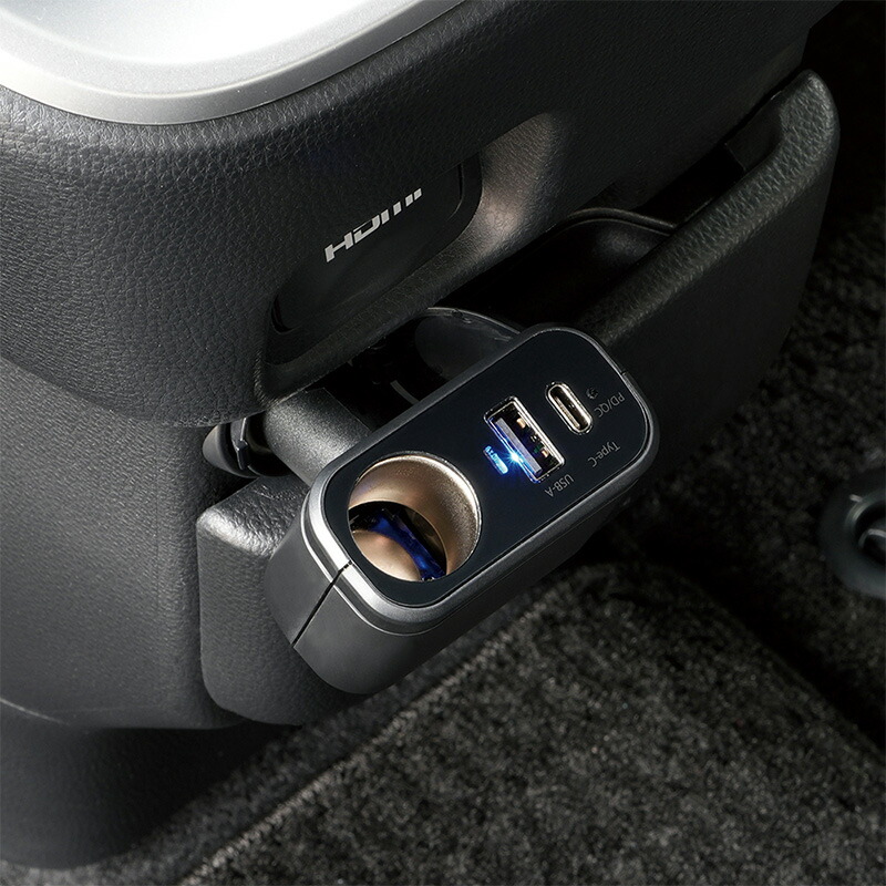 ZE103 槌屋ヤック YAC PD30W＋USB＋ソケット ディレクション 12V/24V