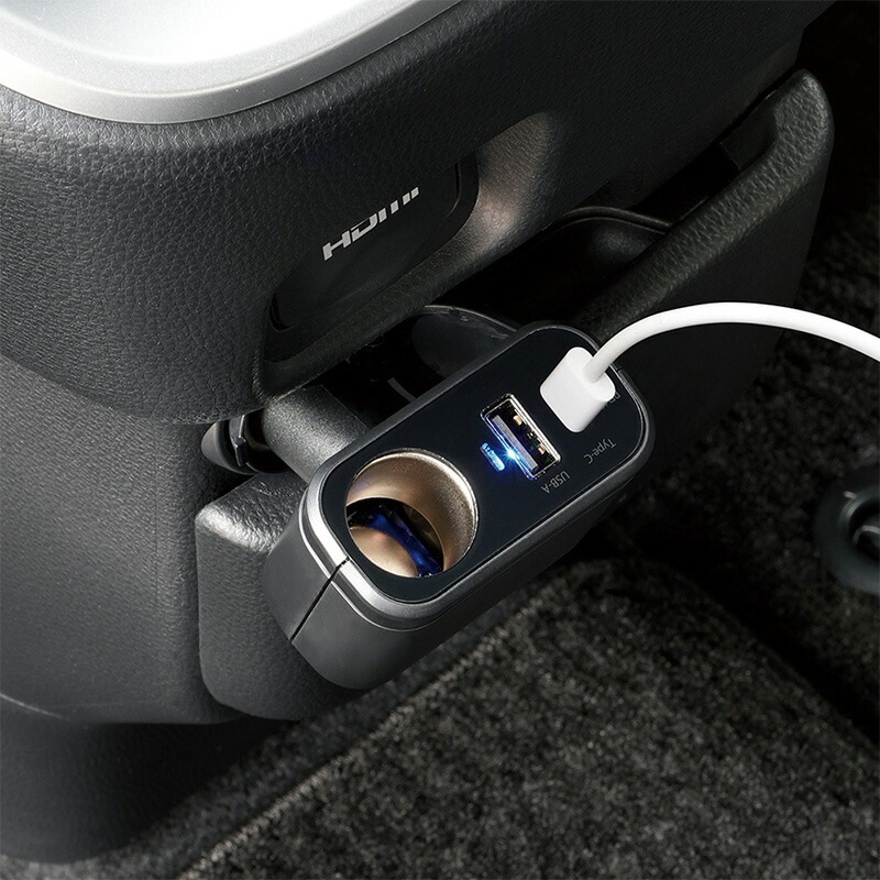 ZE103 槌屋ヤック YAC PD30W＋USB＋ソケット ディレクション 12V/24V