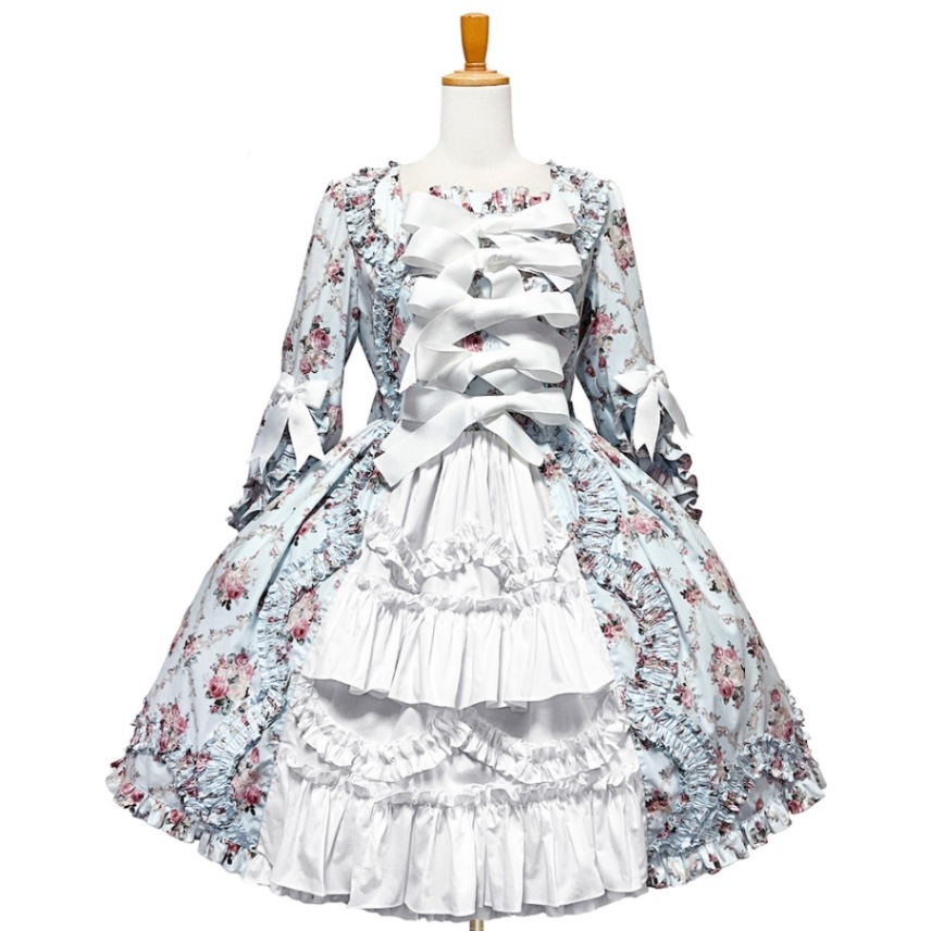 最新作】ロココ薔薇ドレス アンティークフリルのクラシックワンピ 16 
