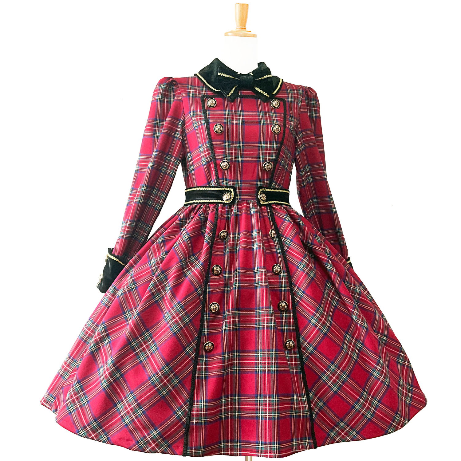 アンドロミオ タータンチェック柄ワンピース 最新作】Napoleon Tartan Dress 赤チェックのナポレオン