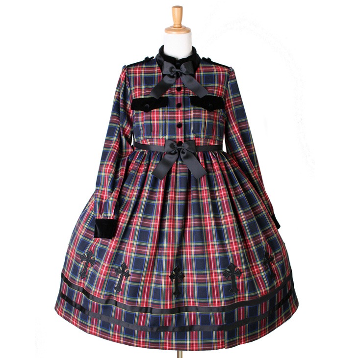 クロスモチーフのチェックワンピースドレス 63 ワンピースドレス And Romeo アンドロミオ