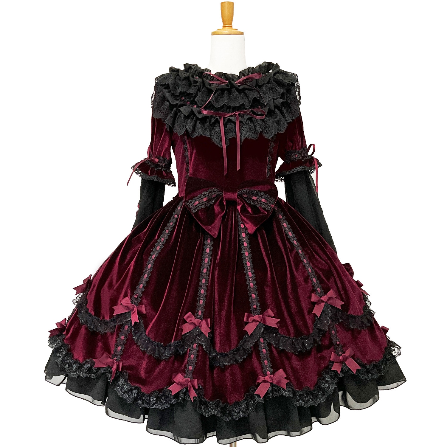 AND ROMEO 新品　ナポレオンワンピース　ベロア　ブラック　フリーサイズ 1_000000000106.jpg