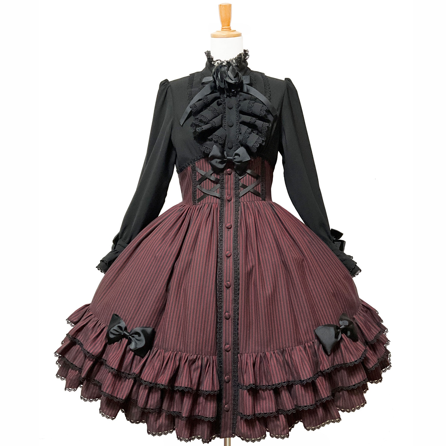 ANDROMEO アンドロミオ クラシカルワンピース ゴスロリ ロリィタ 最新作】黒薔薇ノクターン｜コサージュ付きクラシカルワンピース