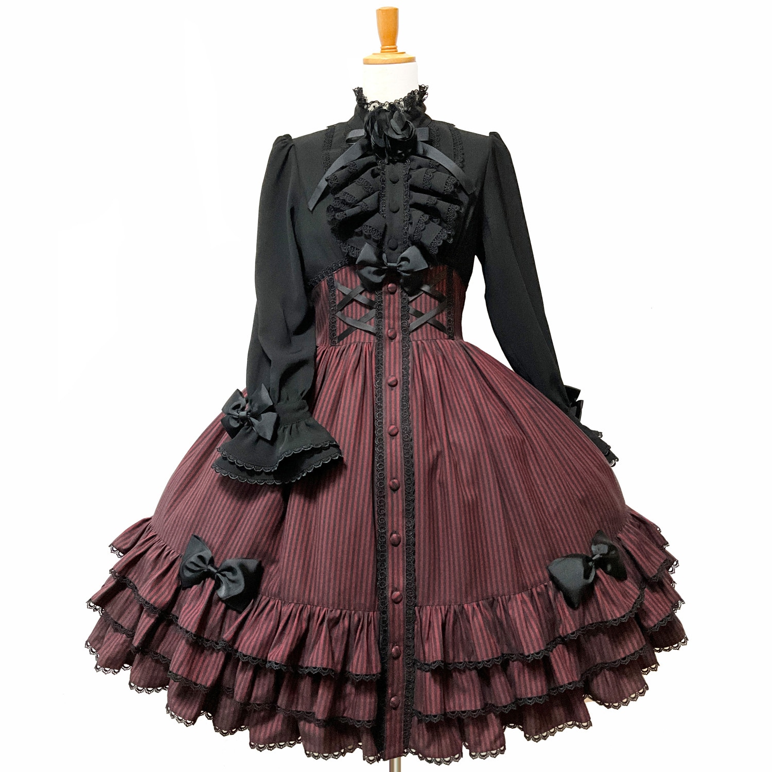 最新作】黒薔薇ノクターン｜コサージュ付きクラシカルワンピース