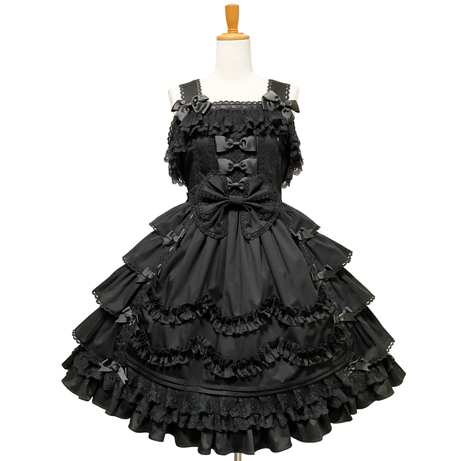 AND ROMEO ジャンパースカート 素材、レースグレードアップしました。】全黒クラシック