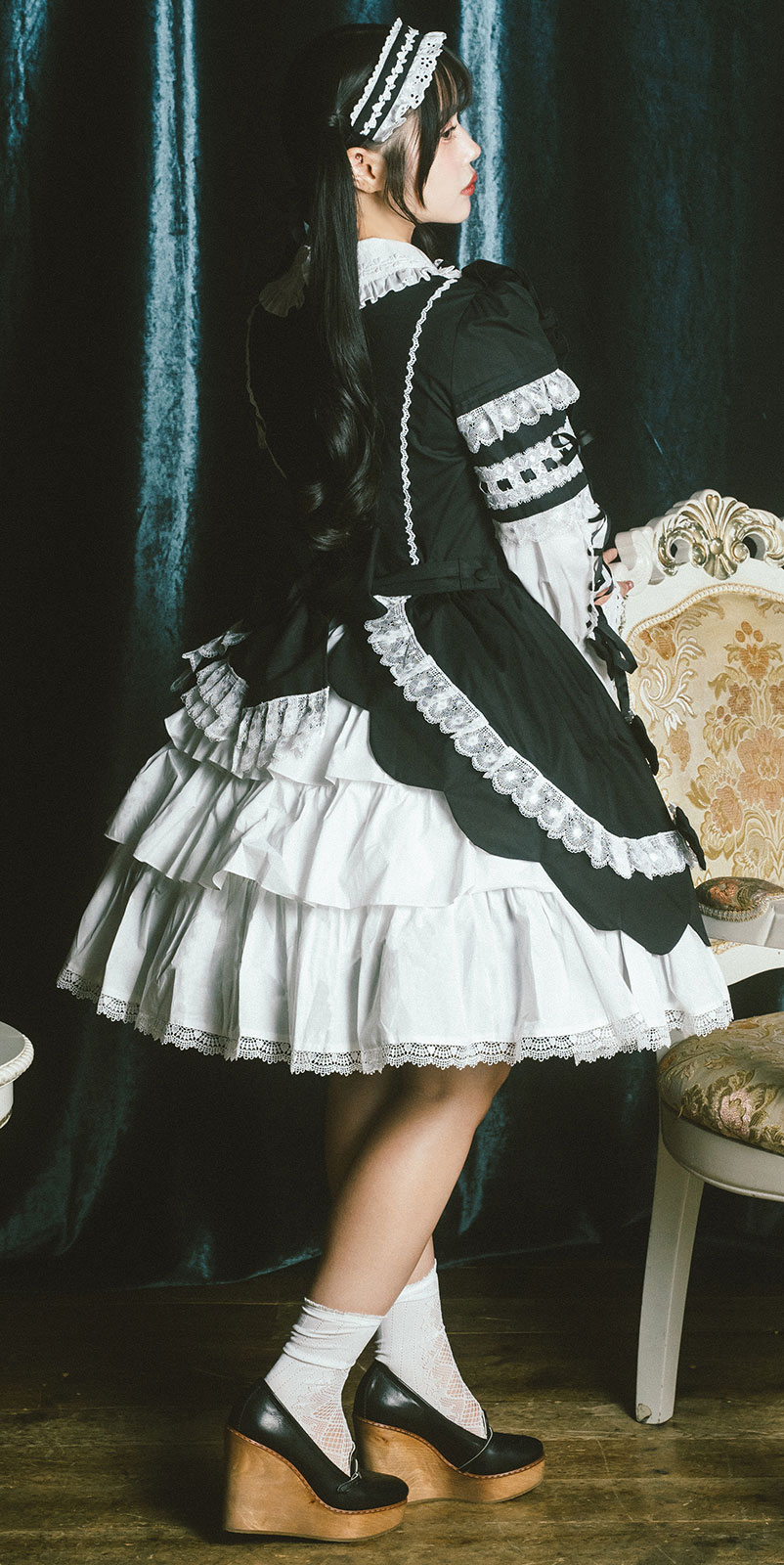 THE EGL -Gothic & Lolita-】モノトーンゴシックドレス 3-BW