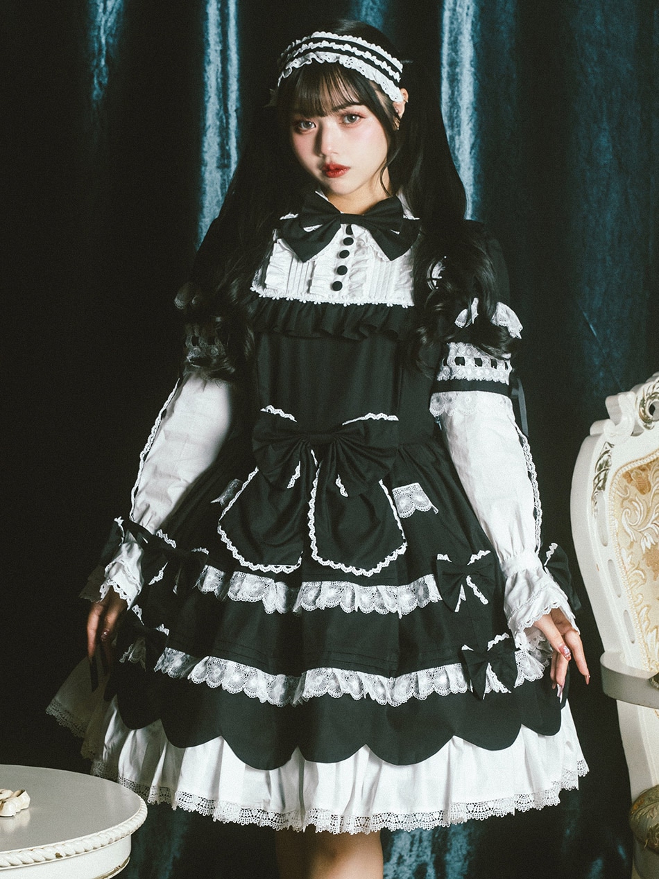 THE EGL -Gothic & Lolita-】モノトーンゴシックドレス 3-BW