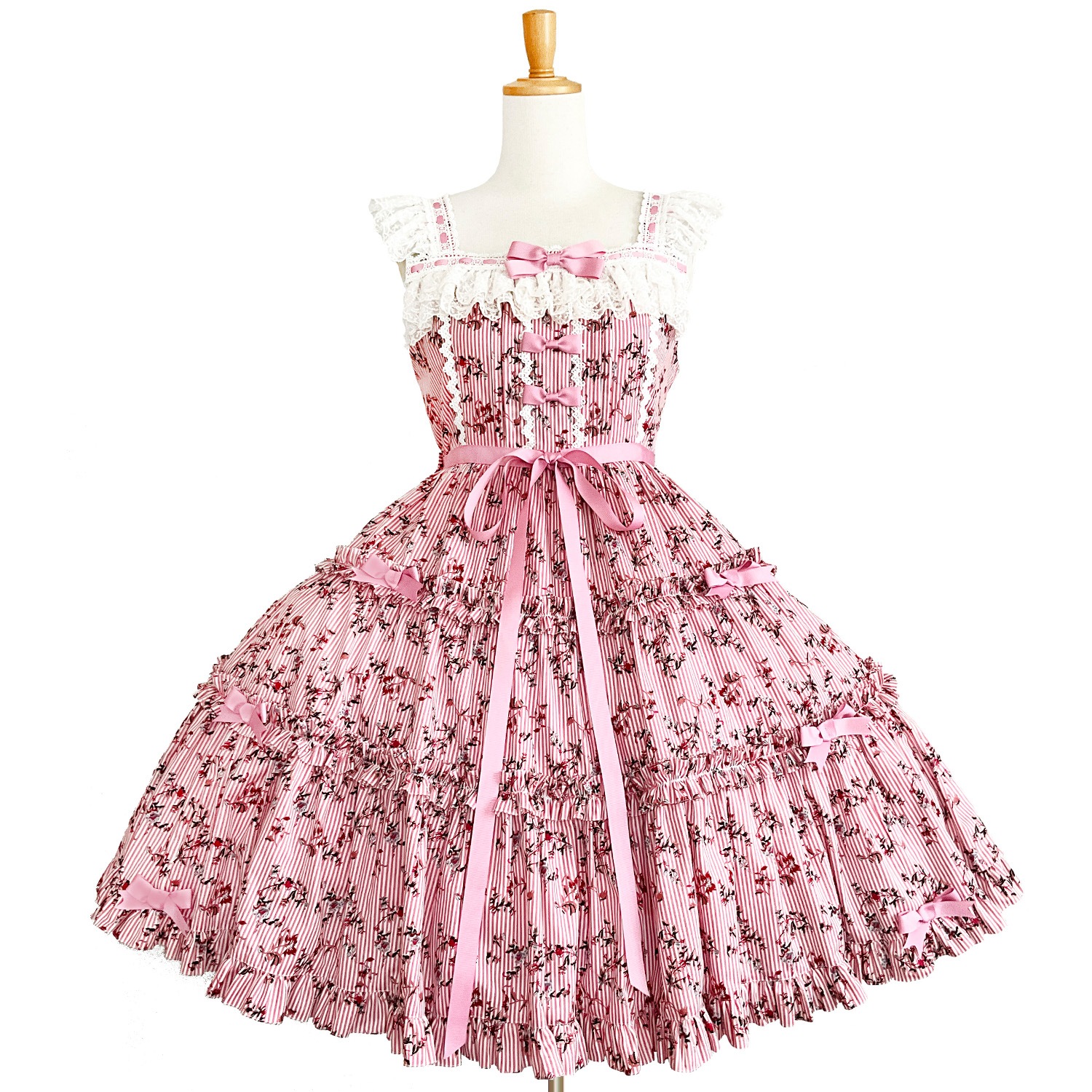 スミレの花園・tonoコラボ ジャンパースカート(ピンク)【3月中旬～3月