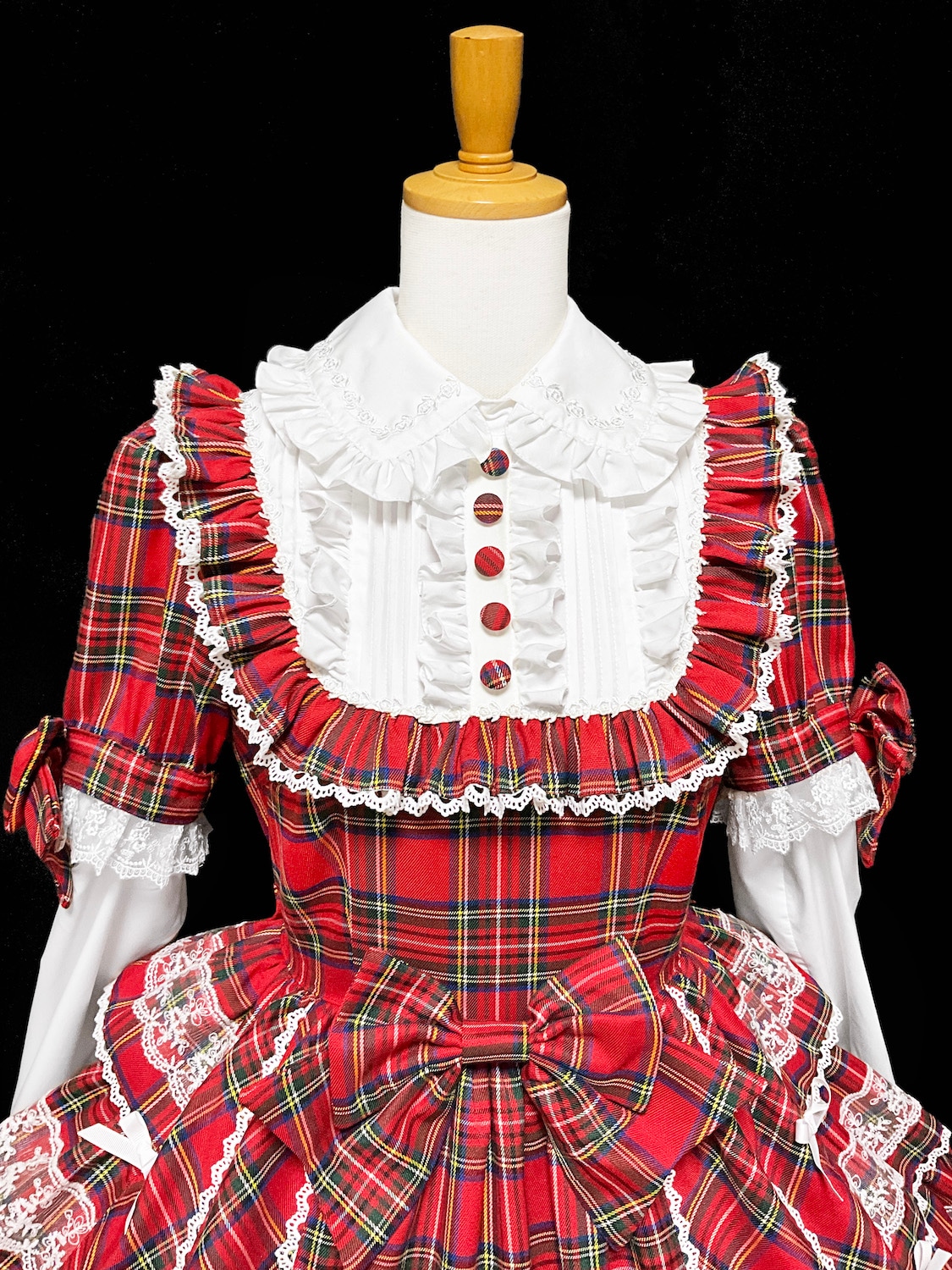 【値下げ交渉可】Andromeo ワンピース　ロココ　ゴスロリ Queen 18 Crimson” チェックの豪華絢爛ヨークVictorianワンピ 18-RC