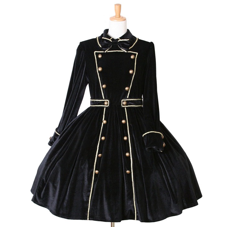 豪華ナポレオンベロアワンピ Blackゴールド 74 Bv ワンピースドレス And Romeo アンドロミオ