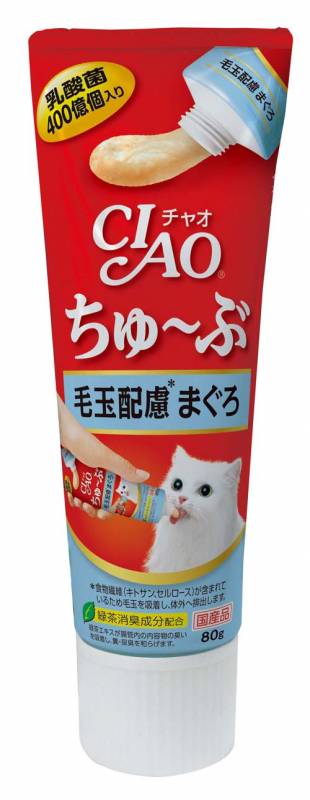 CIAO ちゅ〜ぶ 毛玉配慮まぐろ 80g いなば CIAO ちゅ～ぶ 毛玉配慮 まぐろ 80g×☆6個☆ CS-154 の購入| 猫