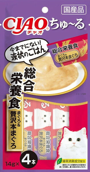 いなば CIAO ちゅ～る 総合栄養食 まぐろ＆贅沢本まぐろ 4本入り