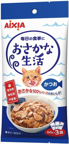 アイシア おさかな生活 かつお 60g×3袋 OS-11 の購入| 猫 ウェット