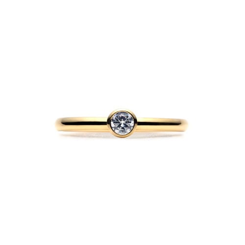 Plain Engagement Ring K18 YELLOW GOLD(0.15ct)