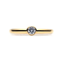 Plain Engagement Ring K18 YELLOW GOLD0.15ct)