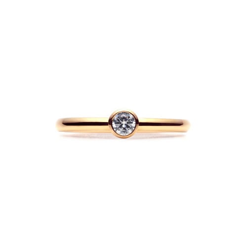Plain Engagement Ring K18 PINK GOLD(0.15ct)