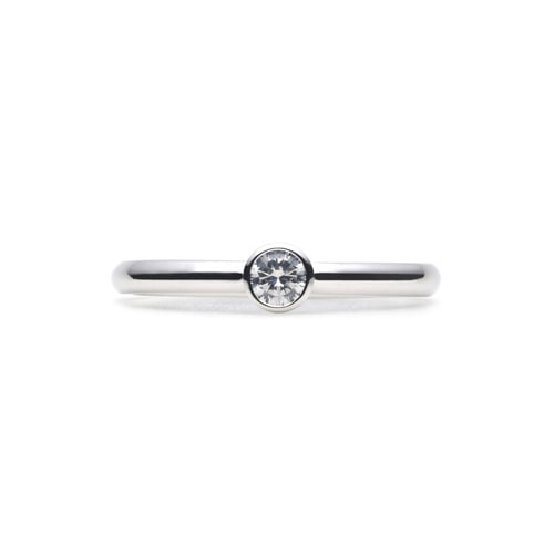 Plain Engagement Ring K18 WHITE GOLD(0.15ct)