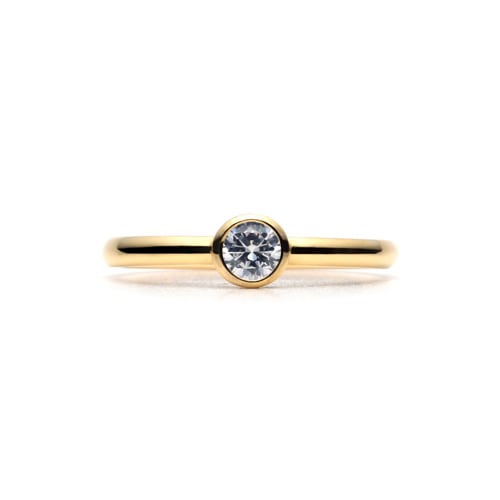 Plain Engagement Ring K18 YELLOW GOLD(0.2ct)