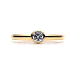 Plain Engagement Ring K18 YELLOW GOLD0.2ct)