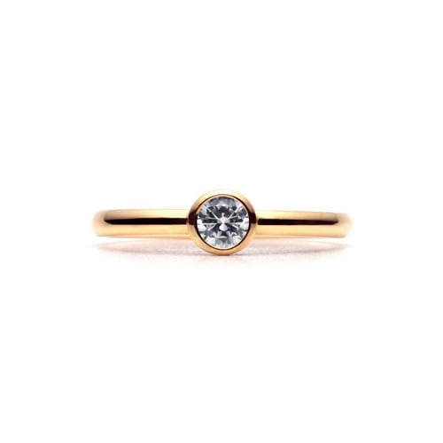 Plain Engagement Ring K18 PINK GOLD(0.2ct)