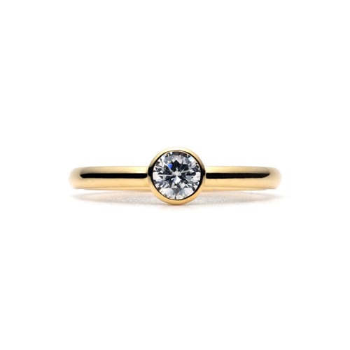 Plain Engagement Ring K18 YELLOW GOLD(0.3ct)