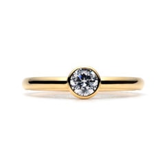 Plain Engagement Ring K18 YELLOW GOLD0.3ct)