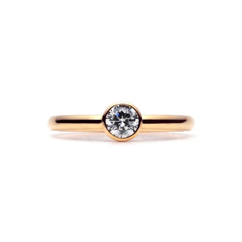 Plain Engagement Ring K18 PINK GOLD(0.3ct)
