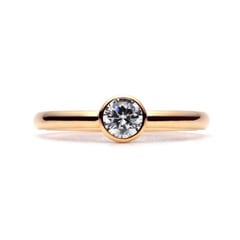 Plain Engagement Ring K18 PINK GOLD0.3ct)