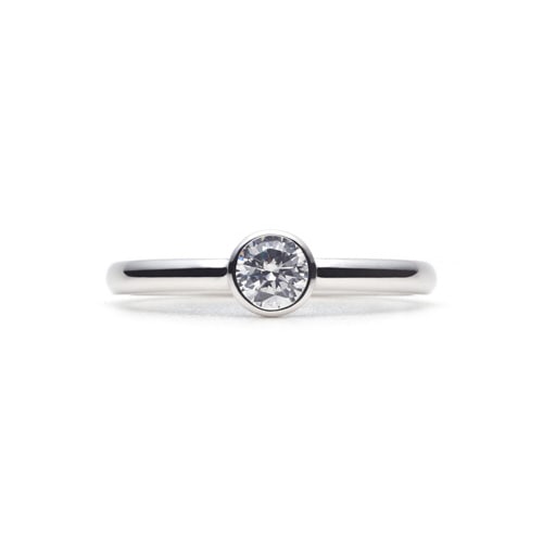 Plain Engagement Ring K18 WHITE GOLD(0.3ct)